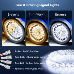 Ehaho Super Bright Double Row Pure White Wheel Lights