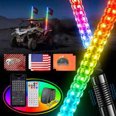 Ehaho LED Whip Lights with Spring Base Integrated