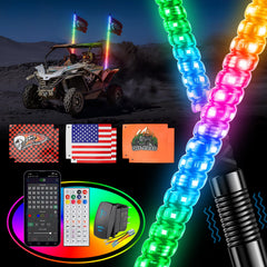 Ehaho LED Whip Lights with Spring Base Integrated