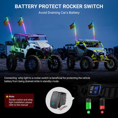 Ehaho LED Whip Lights with Spring Base Integrated