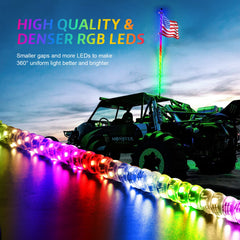 Ehaho LED Whip Lights with Quick Release Spring Base