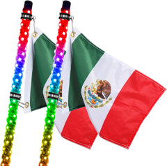 Ehaho 2PCS Mexico Flags for Whip Lights