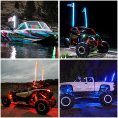Ehaho LED Whip Lights with Quick Release Spring Base