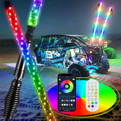 Ehaho LED Whip Lights with Quick Release Spring Base