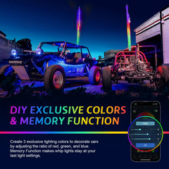 Ehaho LED Whip Lights with Quick Release Spring Base