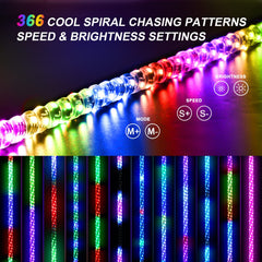 Ehaho LED Whip Lights with Quick Release Spring Base