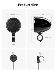 Ehaho 4" Motorcycle Speakers | 600W Bluetooth 6.0