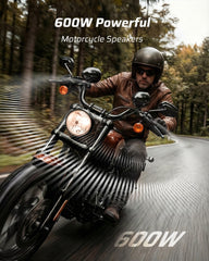 Ehaho 4" Motorcycle Speakers | 600W Bluetooth 6.0 | External Class-D amplifier