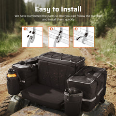 Ehaho ATV Rear Seat Storage Bags with Cooler Bag