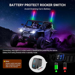 Ehaho Fat Whip Lights for UTV ATV with Spring Base-HQD45