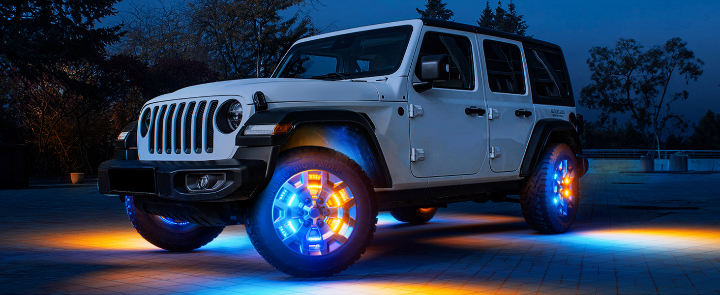 thumbnail image 2 of JHB Dream CHASING 17.5" LED Wheel Rim Lights – APP + Remote Control – IP68 Waterproof – 4-Piece Set 2 of 4