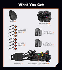 Ehaho ATV UTV Turn Signal Kit with 110D Horn