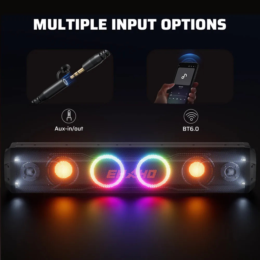 EHAHO Bluetooth UTV Sound Bar with RGB Lights