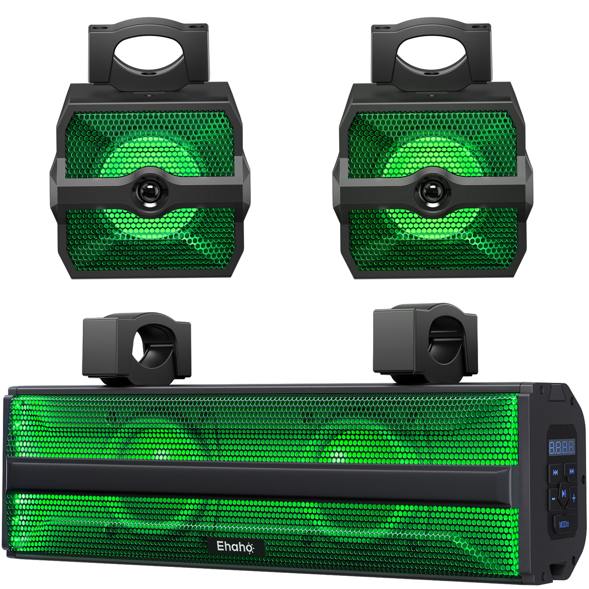 Ehaho 2.1 CH Stereo UTV Sound Bar (Subwoofer) and Speakers