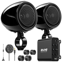 Ehaho 4" Motorcycle Speakers | 600W Bluetooth 6.0 | External Class-D amplifier