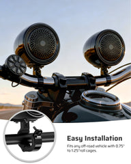 Ehaho 4" Motorcycle Speakers | 600W Bluetooth 6.0 | External Class-D amplifier