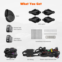 Ehaho 2-in-1 UTV Turn Signal Kit with 110D Horn