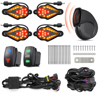 Ehaho 2-in-1 UTV Turn Signal Kit with 110D Horn
