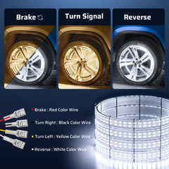 Ehaho 14"-18" Super Bright Double Row Pure White Wheel Lights