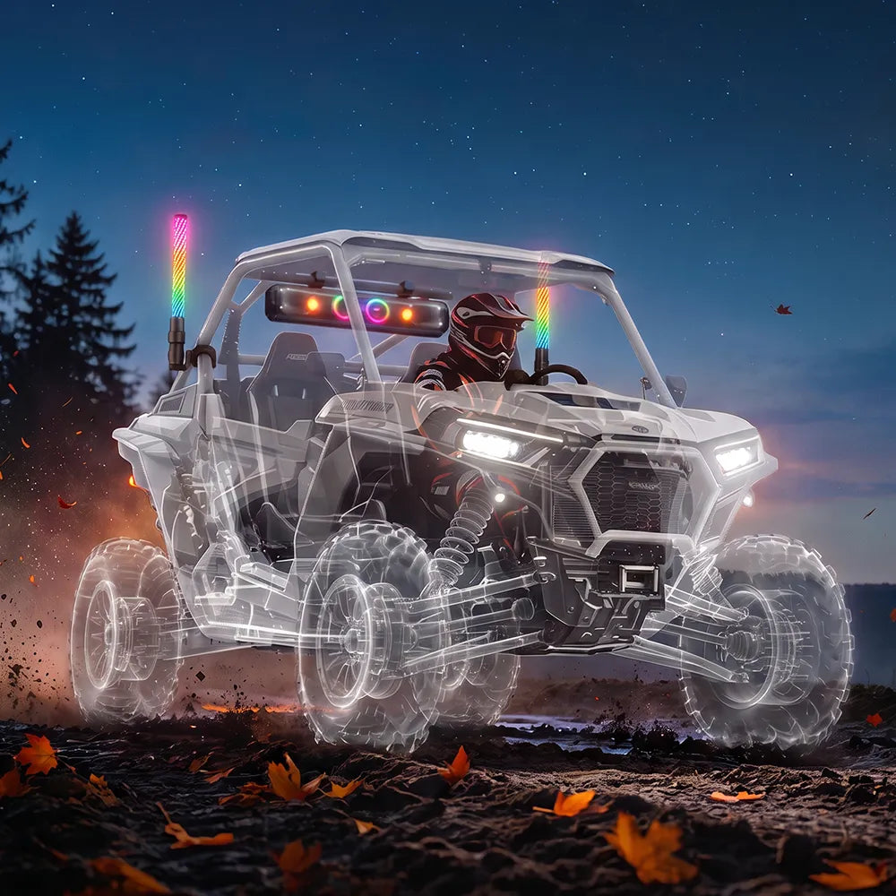 EHAHO 26" UTV Sound Bar + 2FT Whip Lights Bundle